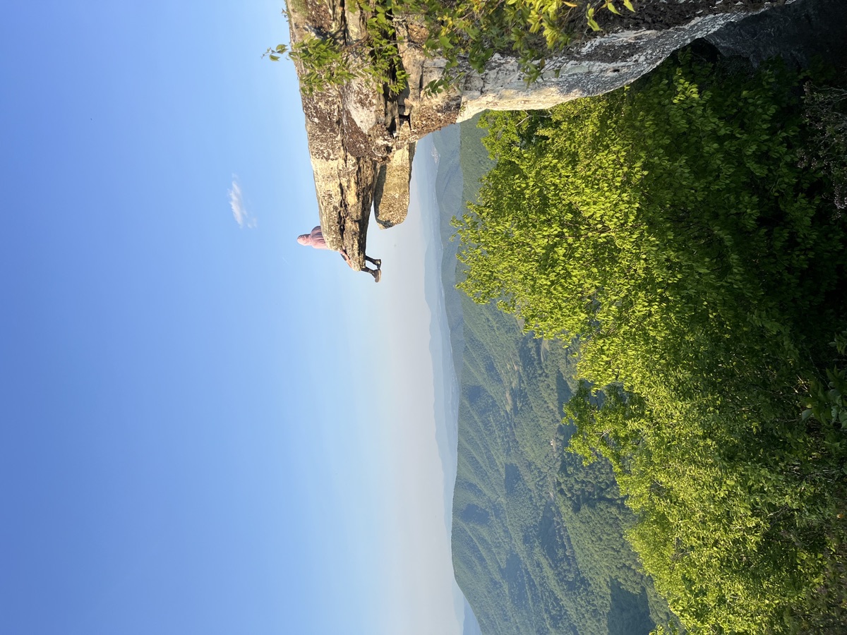 Chris "Maverick" Sharpe overlooking the Appalachian Trail from McAfee Knob